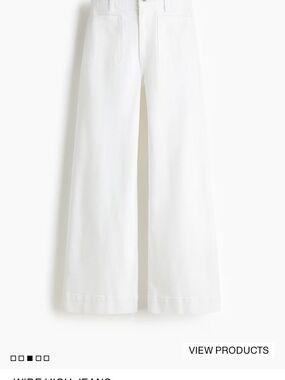 Wide-Leg High-Rise Women's Jeans in White